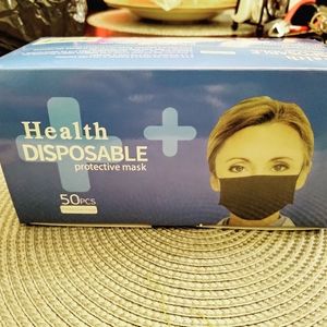 Disposable black face masks 100 pcs